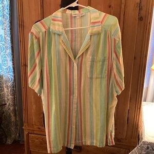 Cathy Daniels striped cotton shirt, size 2X